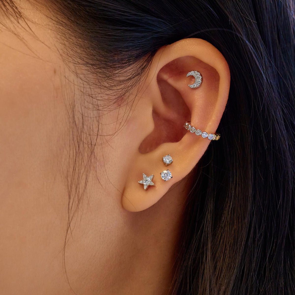 Ania Haie Silver Five-Point Star Barbell Single Earring