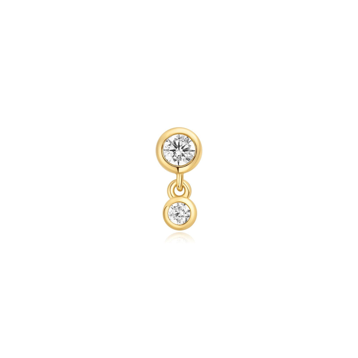 Ania Haie Gold Bezel Dangle Barbell Single Earring
