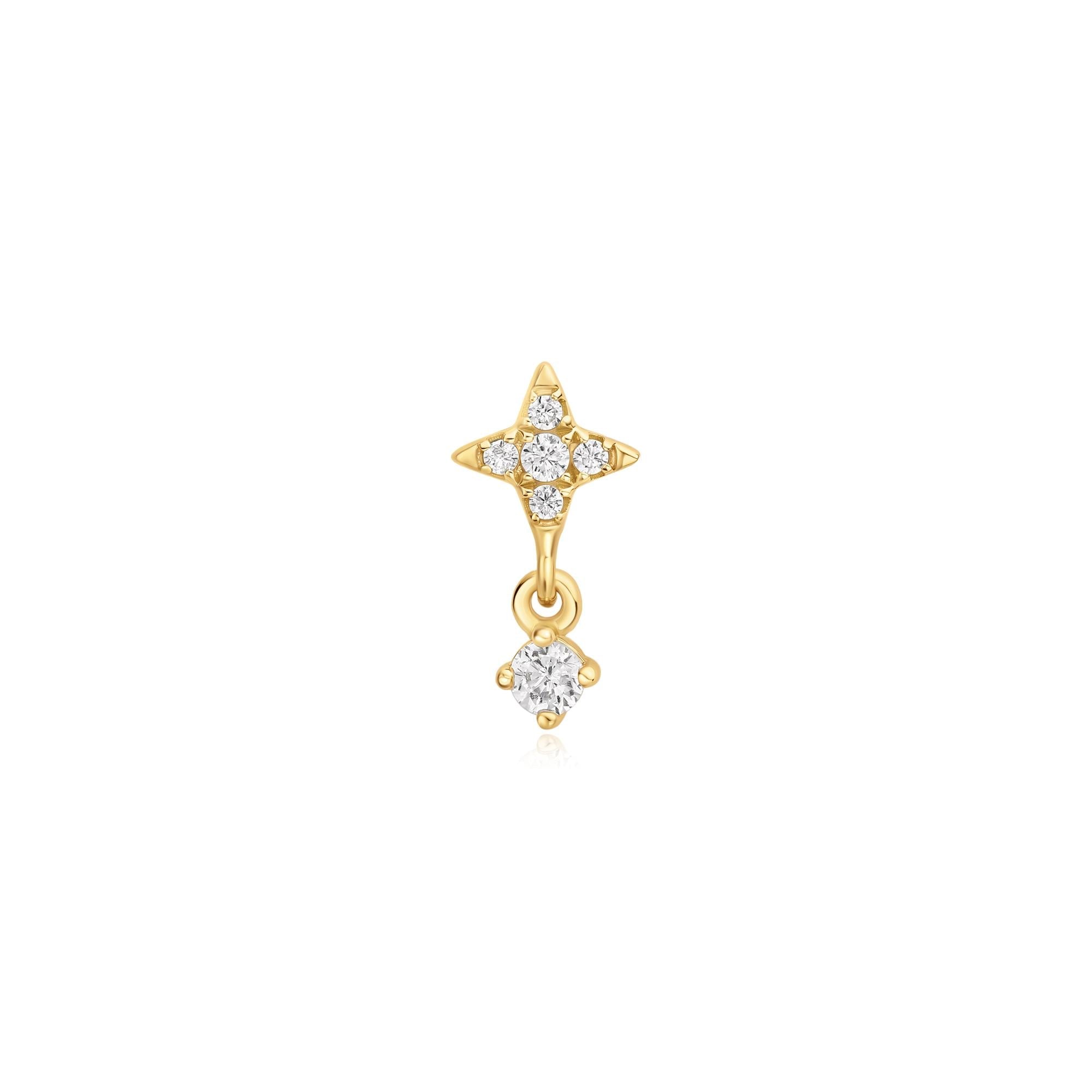 Ania Haie Gold Star Dangle Barbell Single Earring