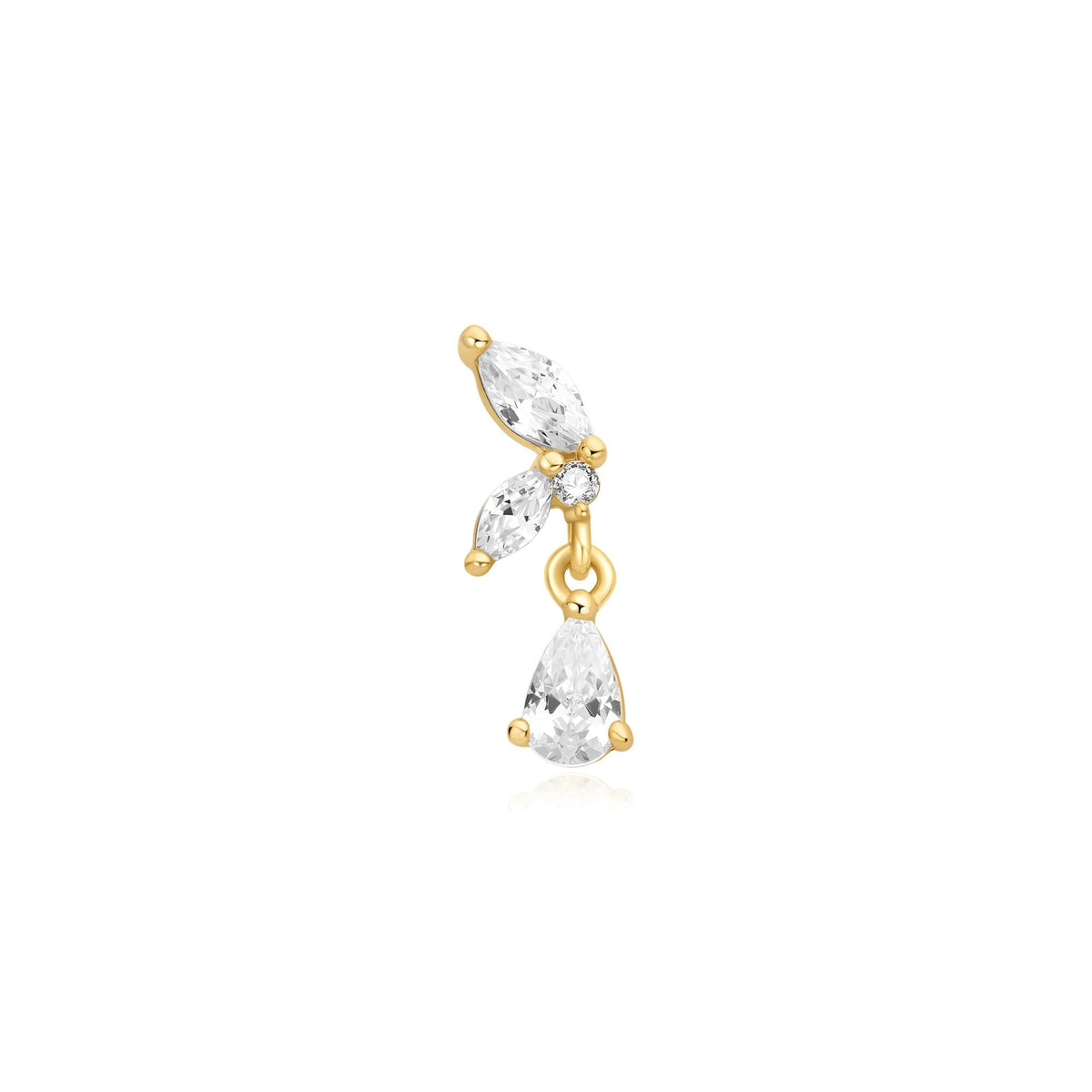 Ania Haie Gold Marquise Dangle Barbell Single Earring