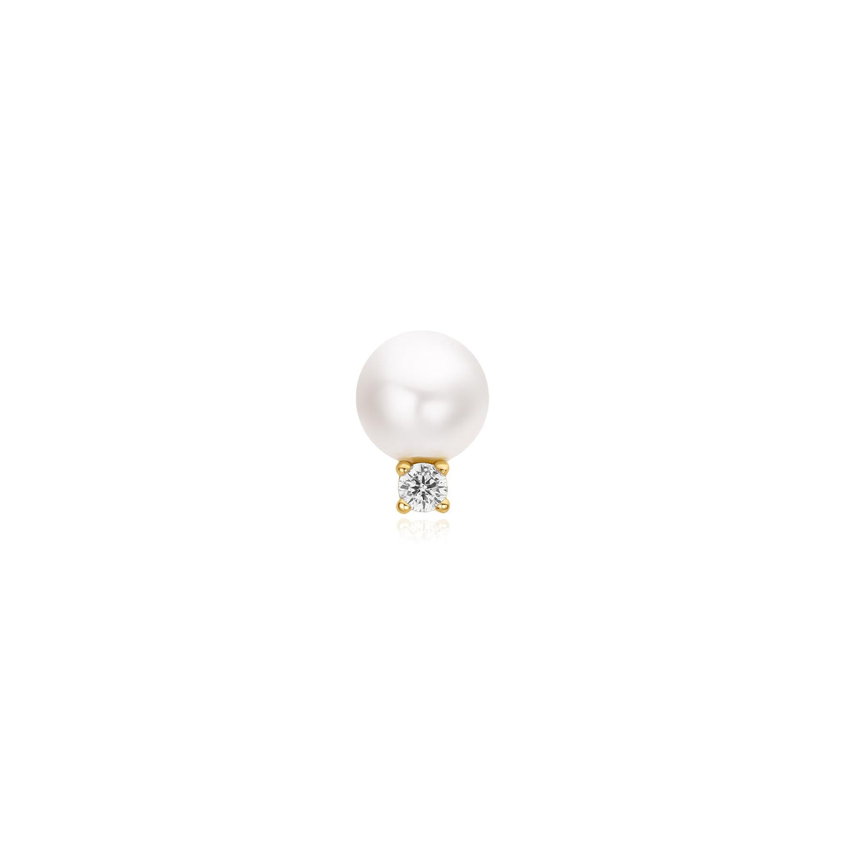 Ania Haie Gold Shell Pearl with Sparkling Accent Barbell Single Earring