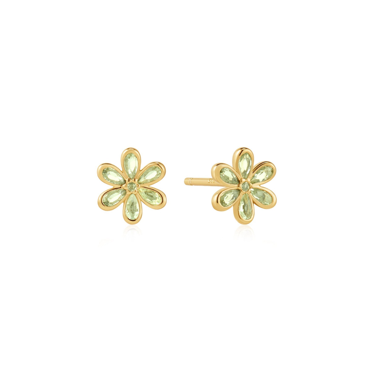 Ania Haie Gold Mint Green Floral Stud Earrings