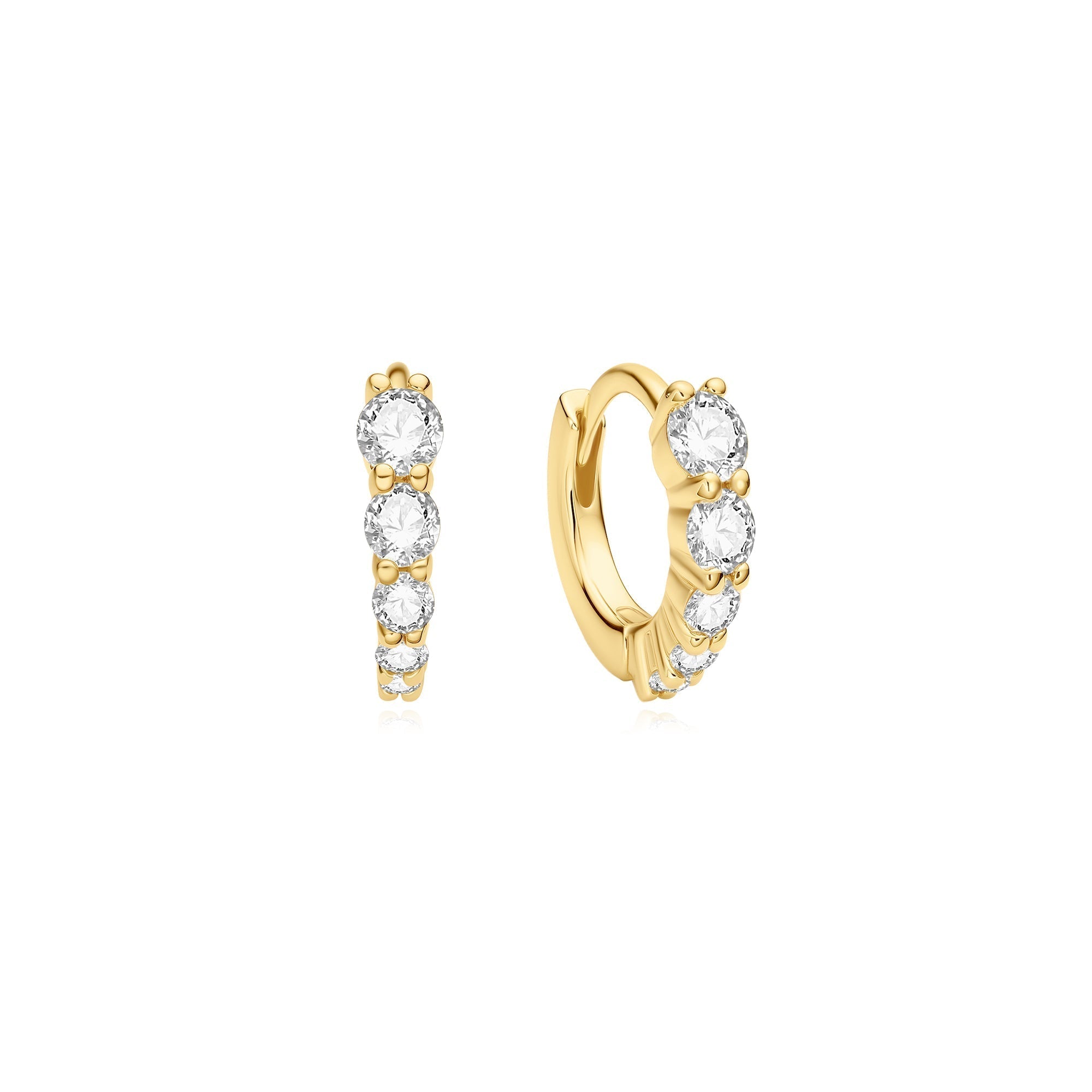 Ania Haie Gold Graduated Sparkle Huggie Hoop Earrings