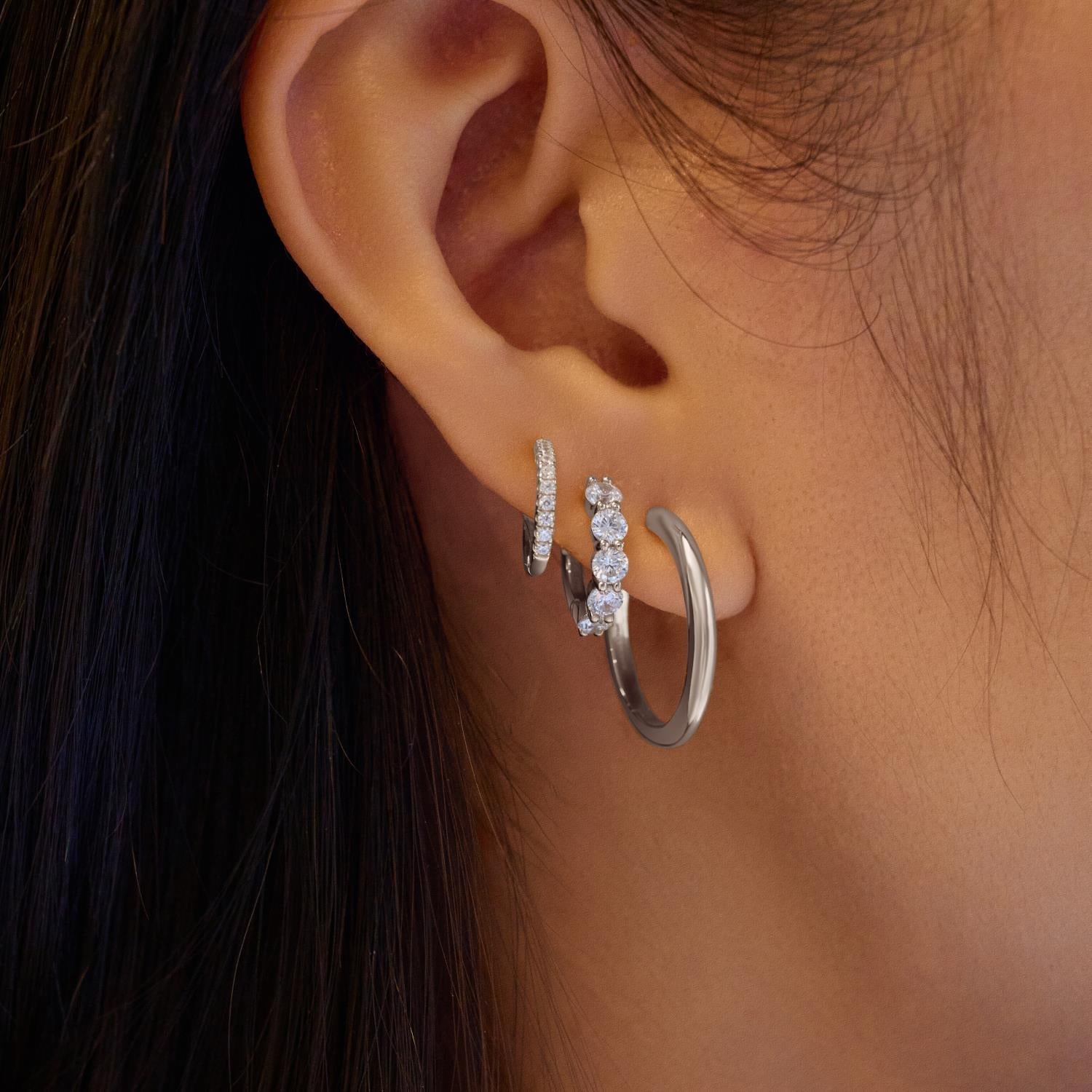 Ania Haie Silver Quintet Sparkle Huggie Hoop Earrings