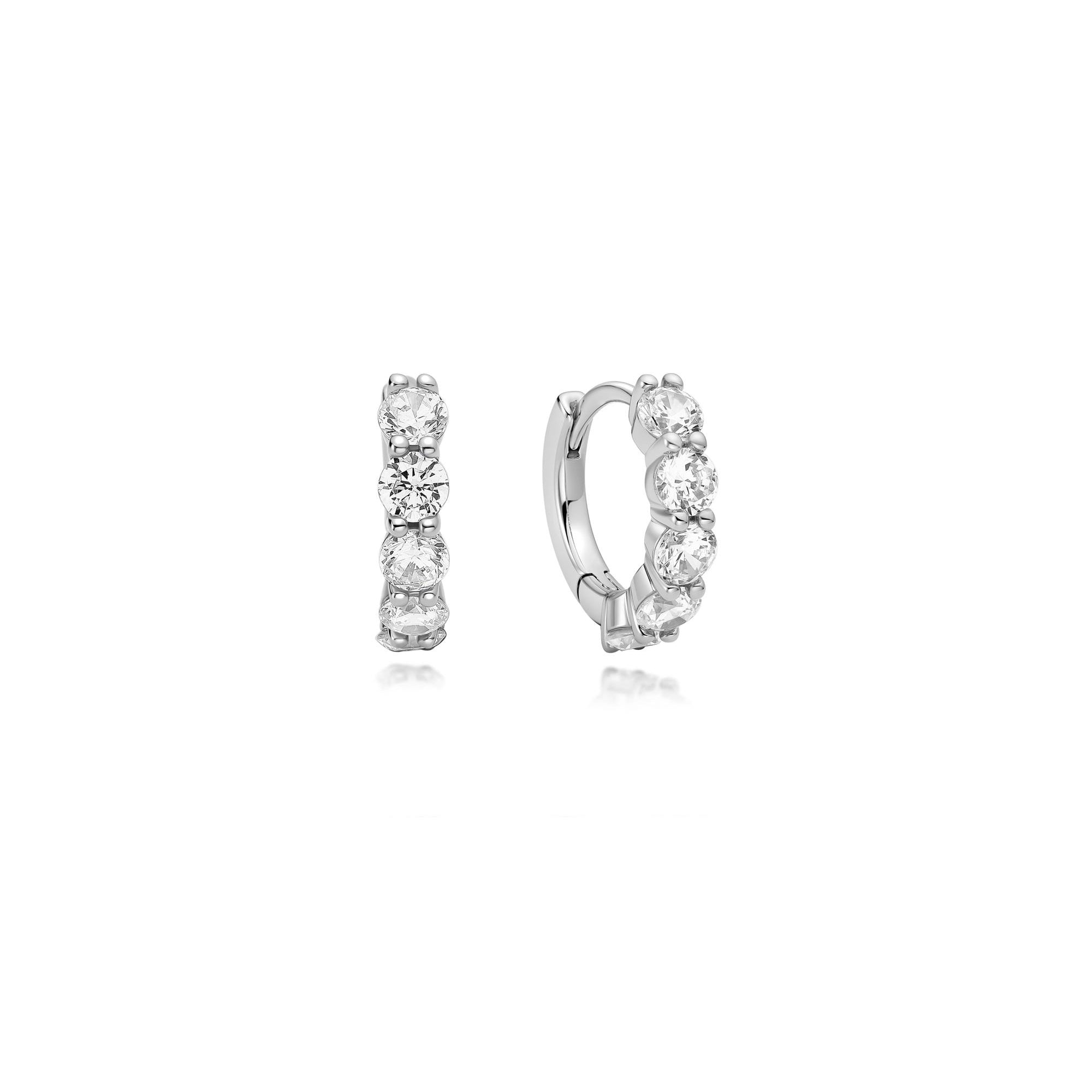 Ania Haie Silver Quintet Sparkle Huggie Hoop Earrings