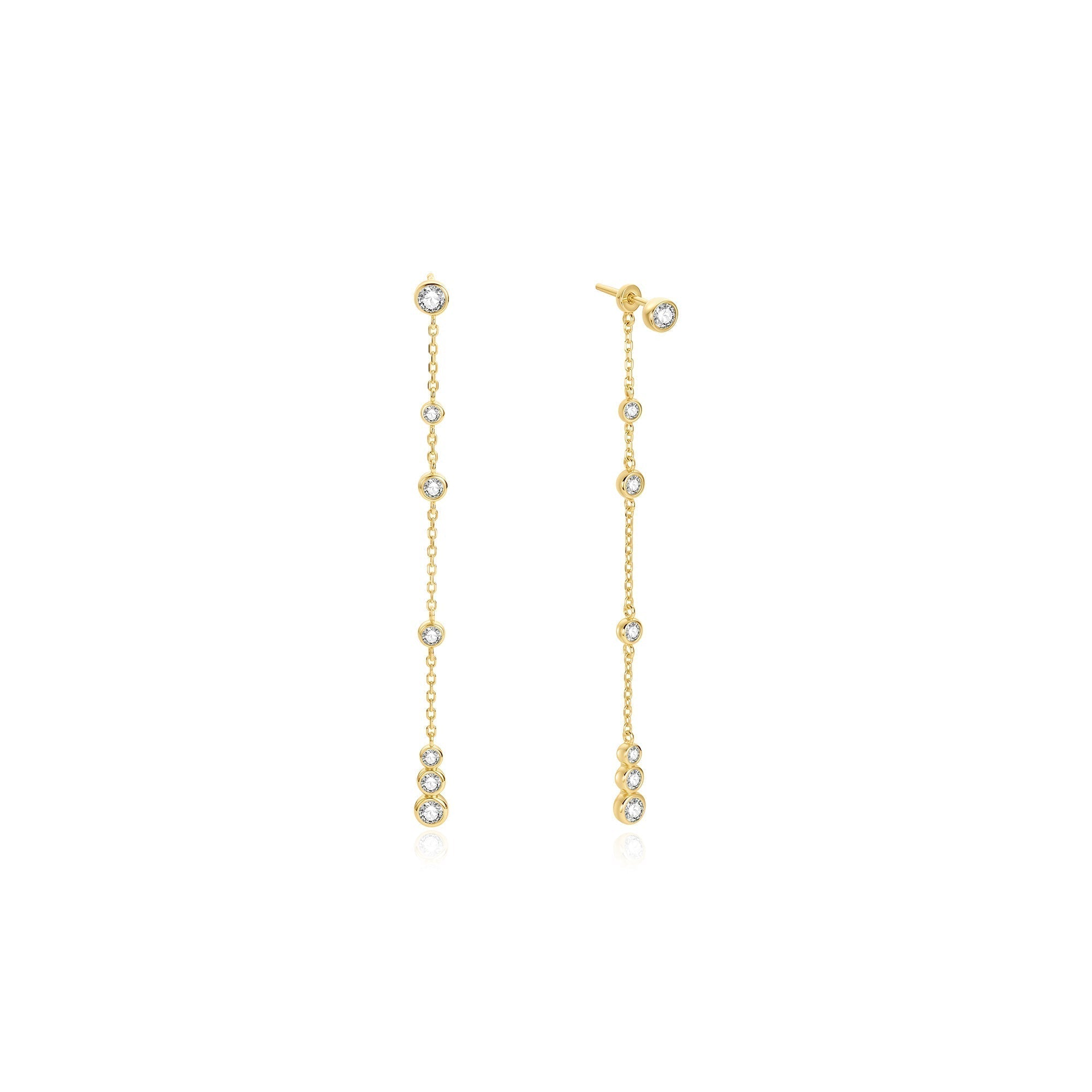 Ania Haie Gold Cascade Station Drop Stud Earrings