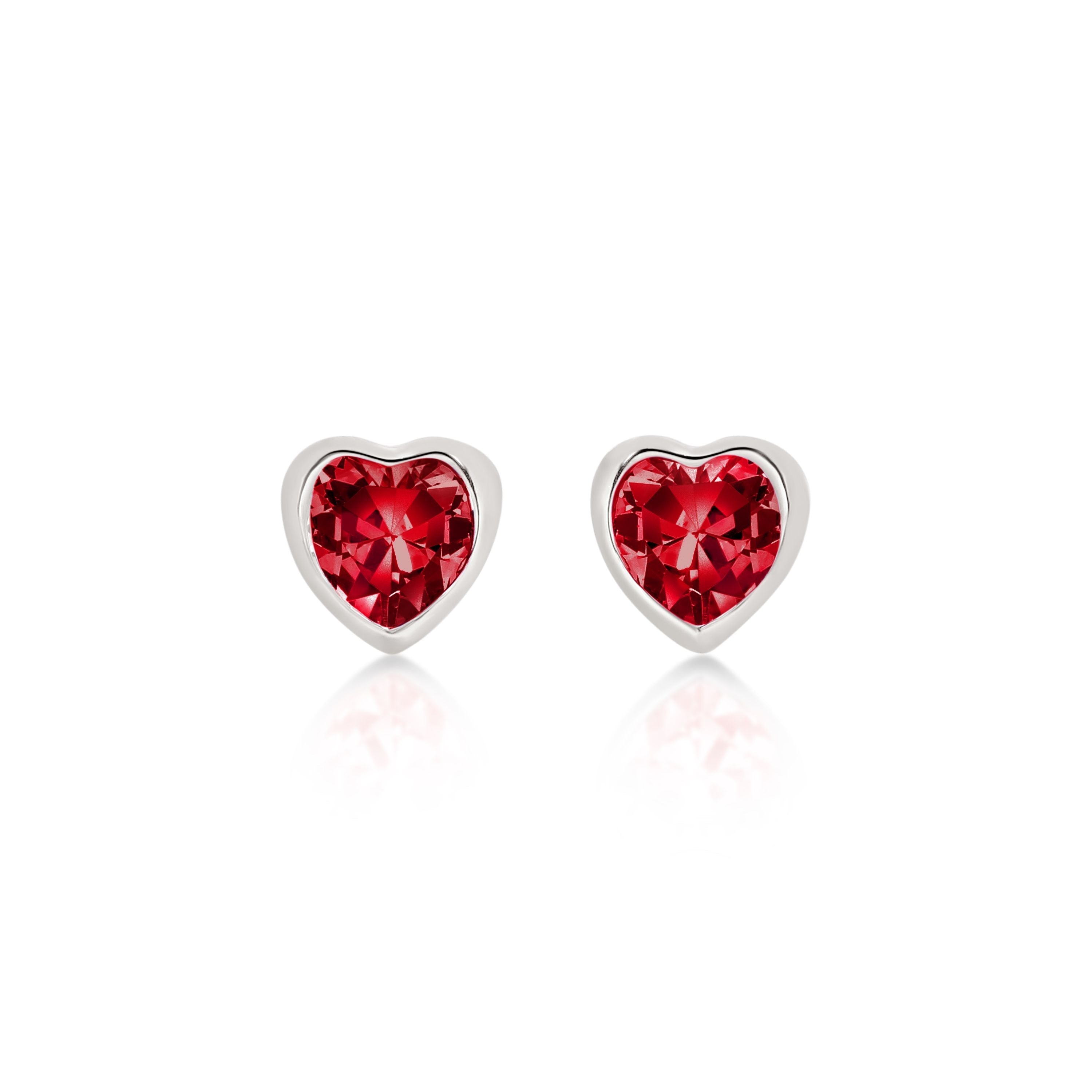 Silver JULY Birthstone Studs