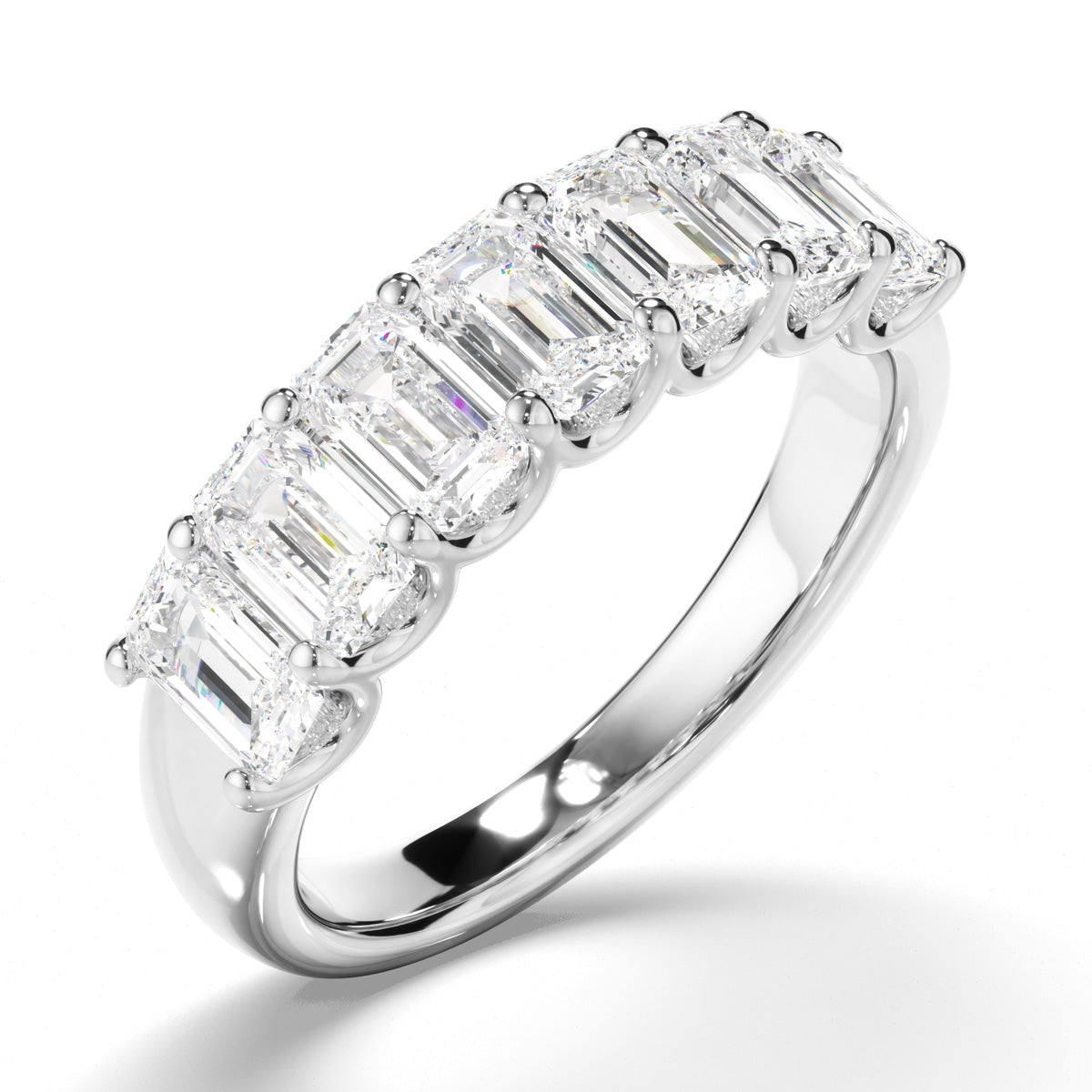 Emerald Cut Diamond Anniversary Ring