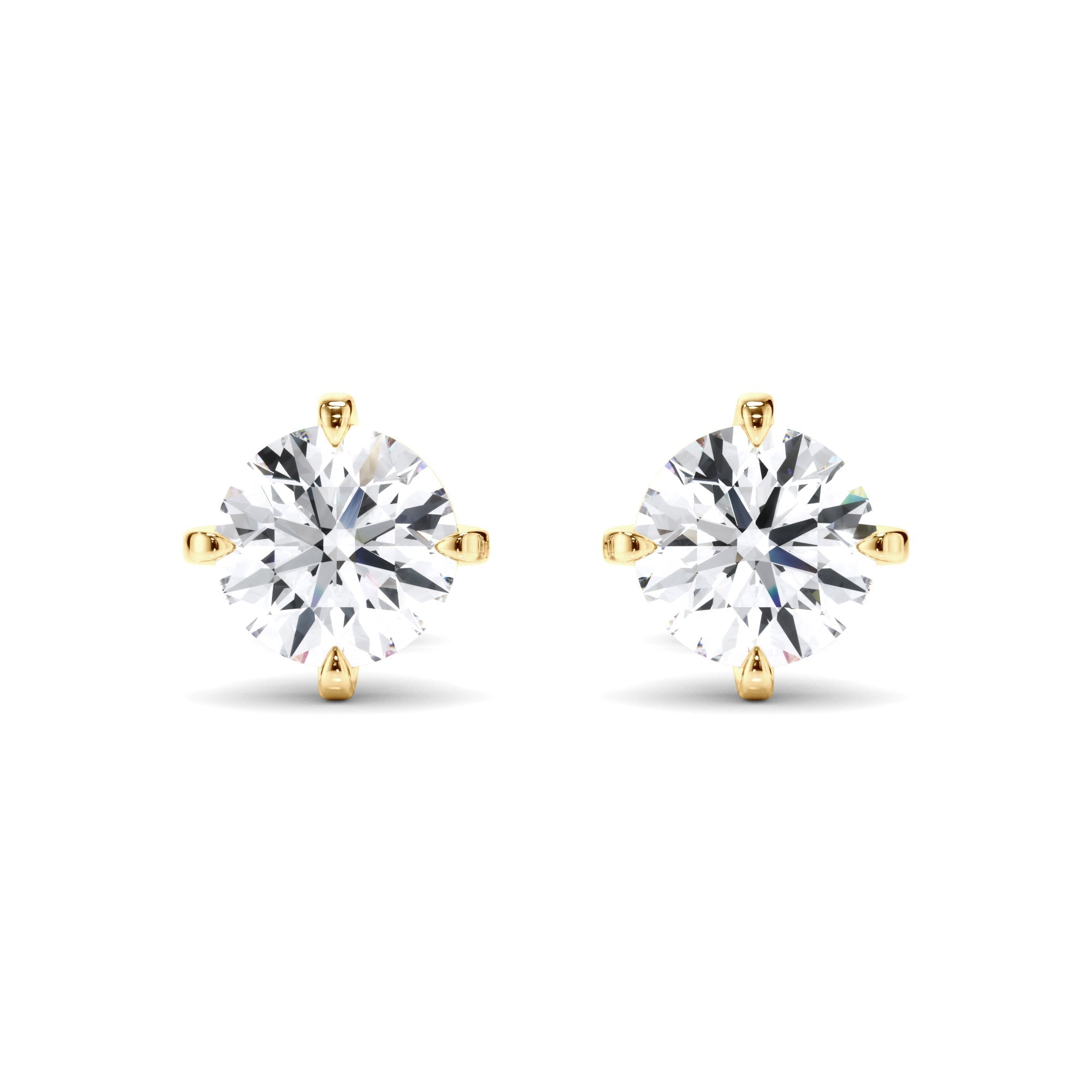 Round Brilliant Cut Diamond Stud Earrings