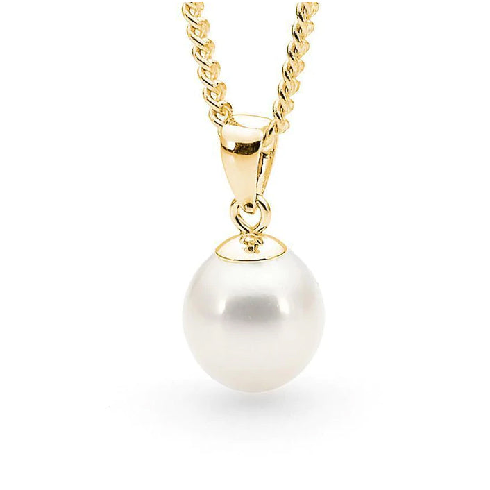 9ct Yellow Gold Gold Moon Pearl Pendant