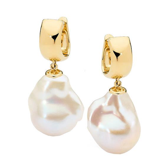 9ct Yellow Gold Pebble Huggies