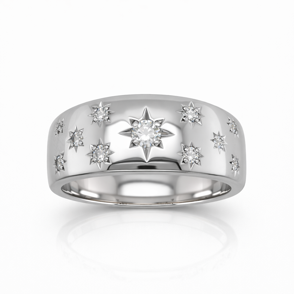 Star-Set Diamond Band