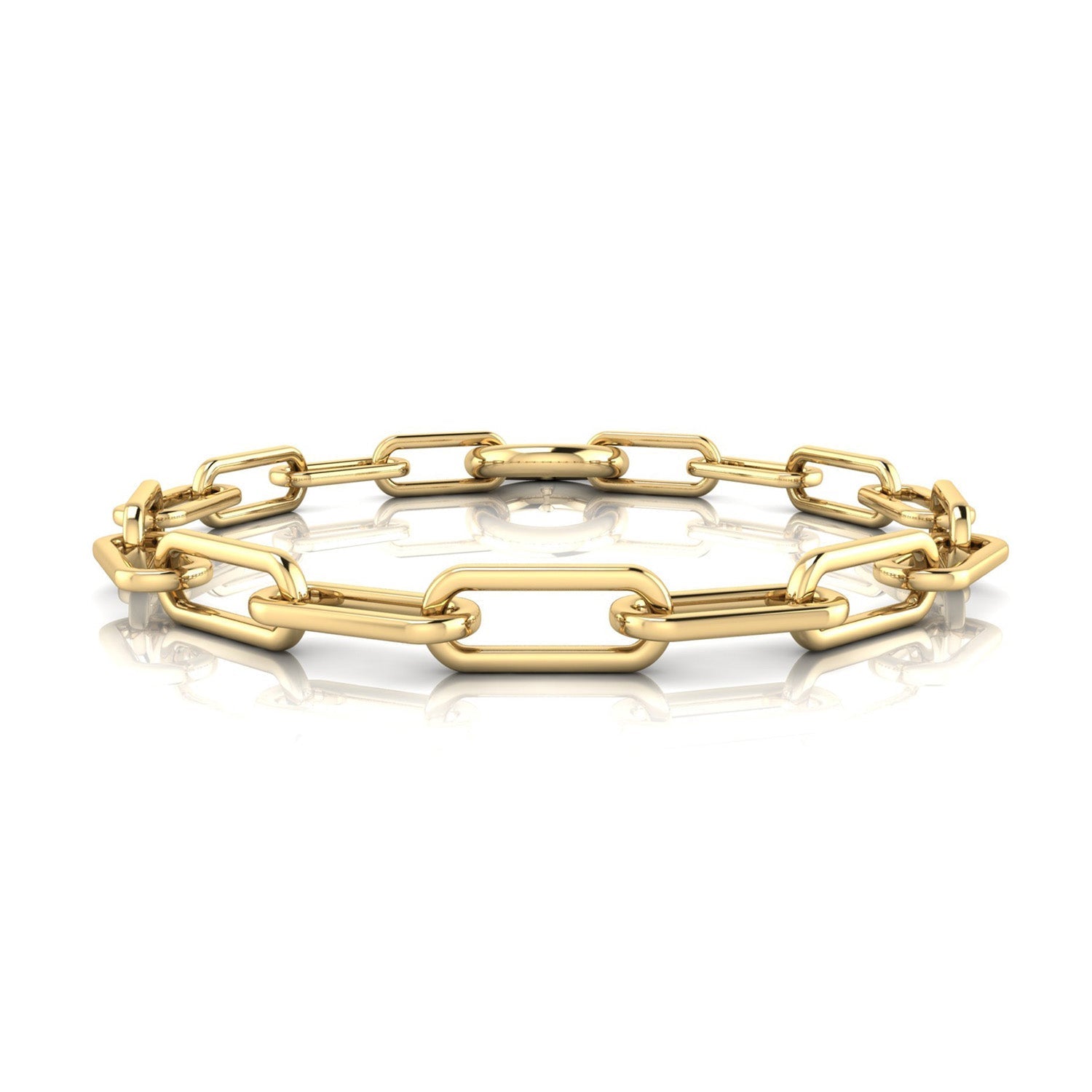 22ct Gold Vermeil Paperlink O-Ring Bracelet 17.8cm