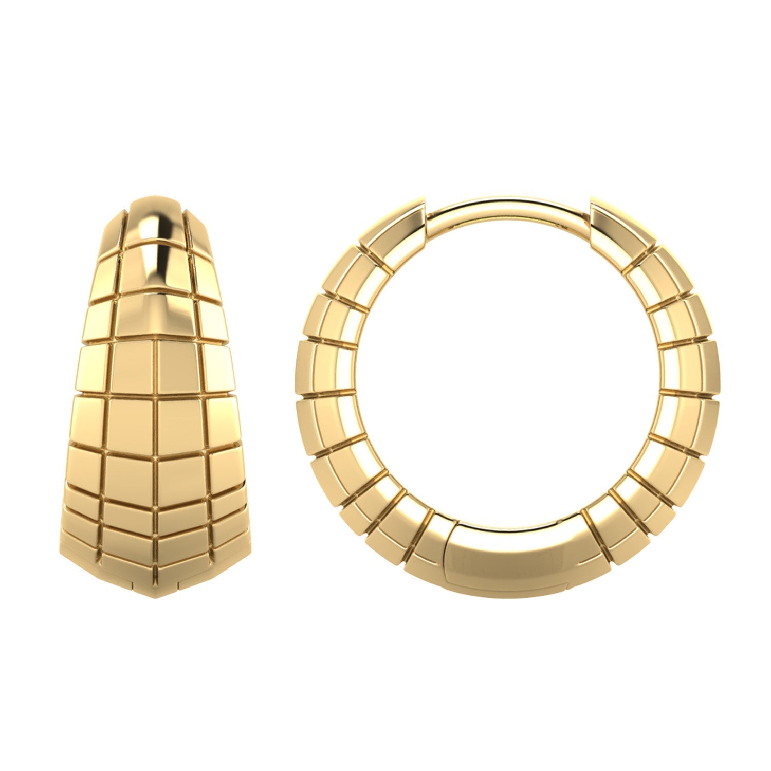 22ct Gold Vermeil Textured 16mm Hoop Earrings