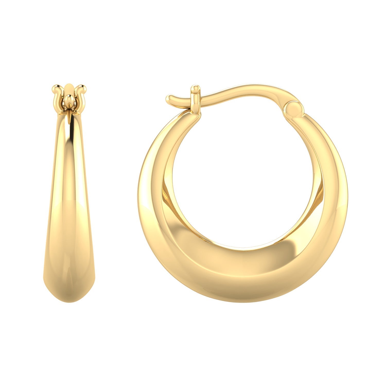 22ct Gold Vermeil 15mm Hoop Earrings