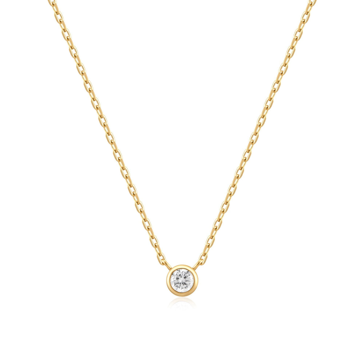 Ania Haie Gold Round Solitaire Cubic Zirconia Necklace