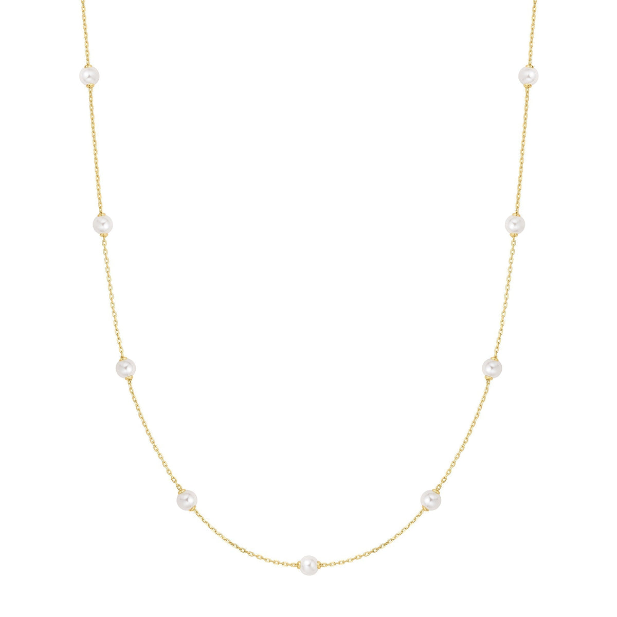 Ania Haie Gold Shell Pearl Station Chain Necklace