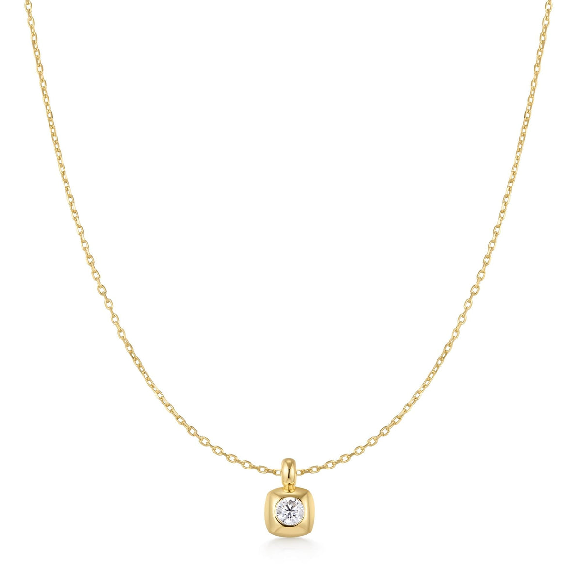 Ania Haie Gold Modern Bezel-Set Solitaire Necklace