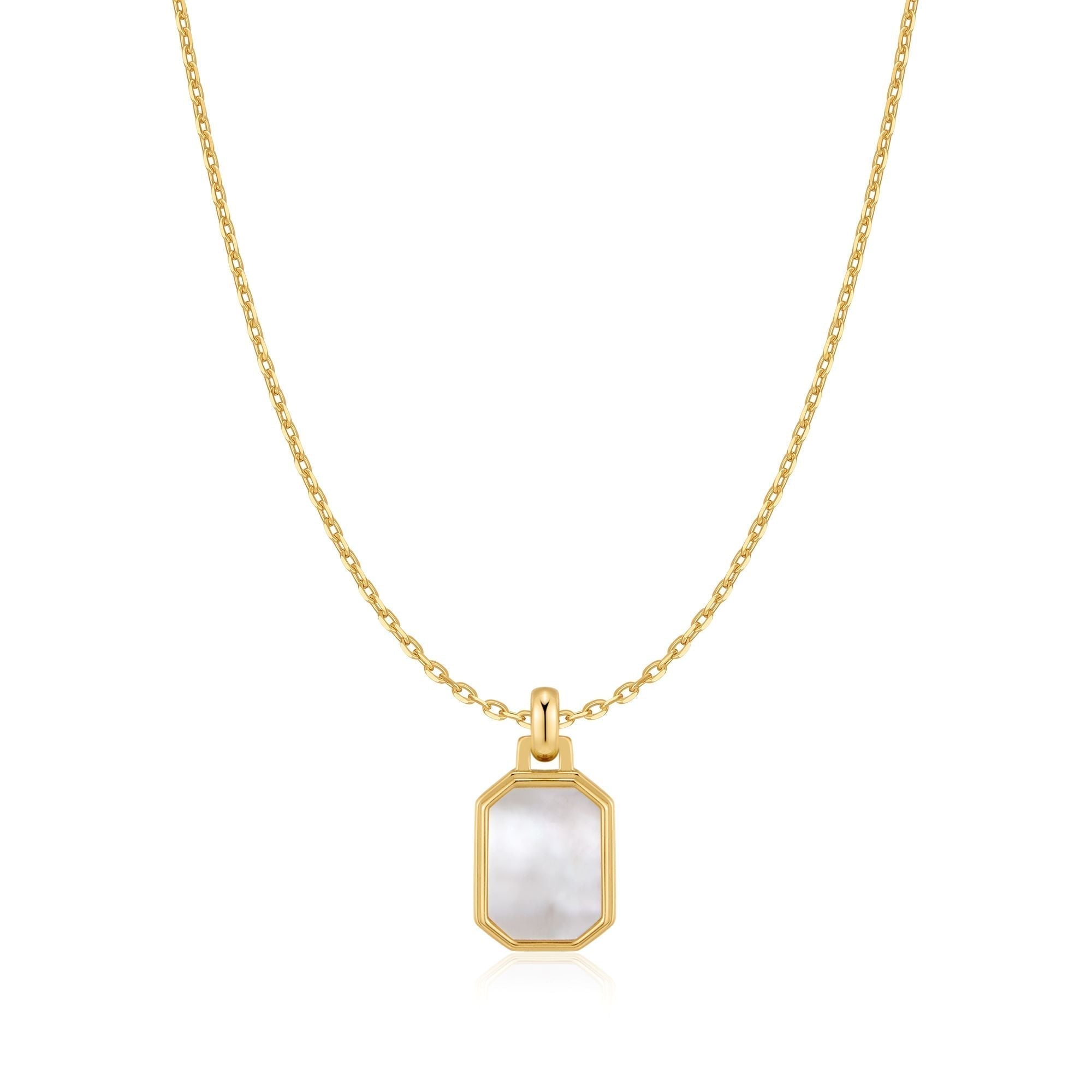 Ania Haie Gold Square Mother-of-Pearl Necklace