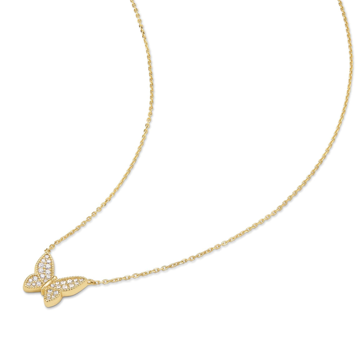 Ania Haie Gold Butterfly Pave Necklace