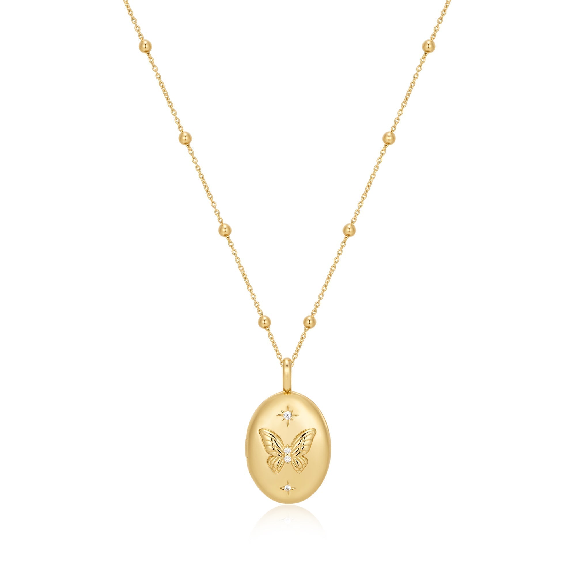 Ania Haie Gold Butterfly Locket Necklace