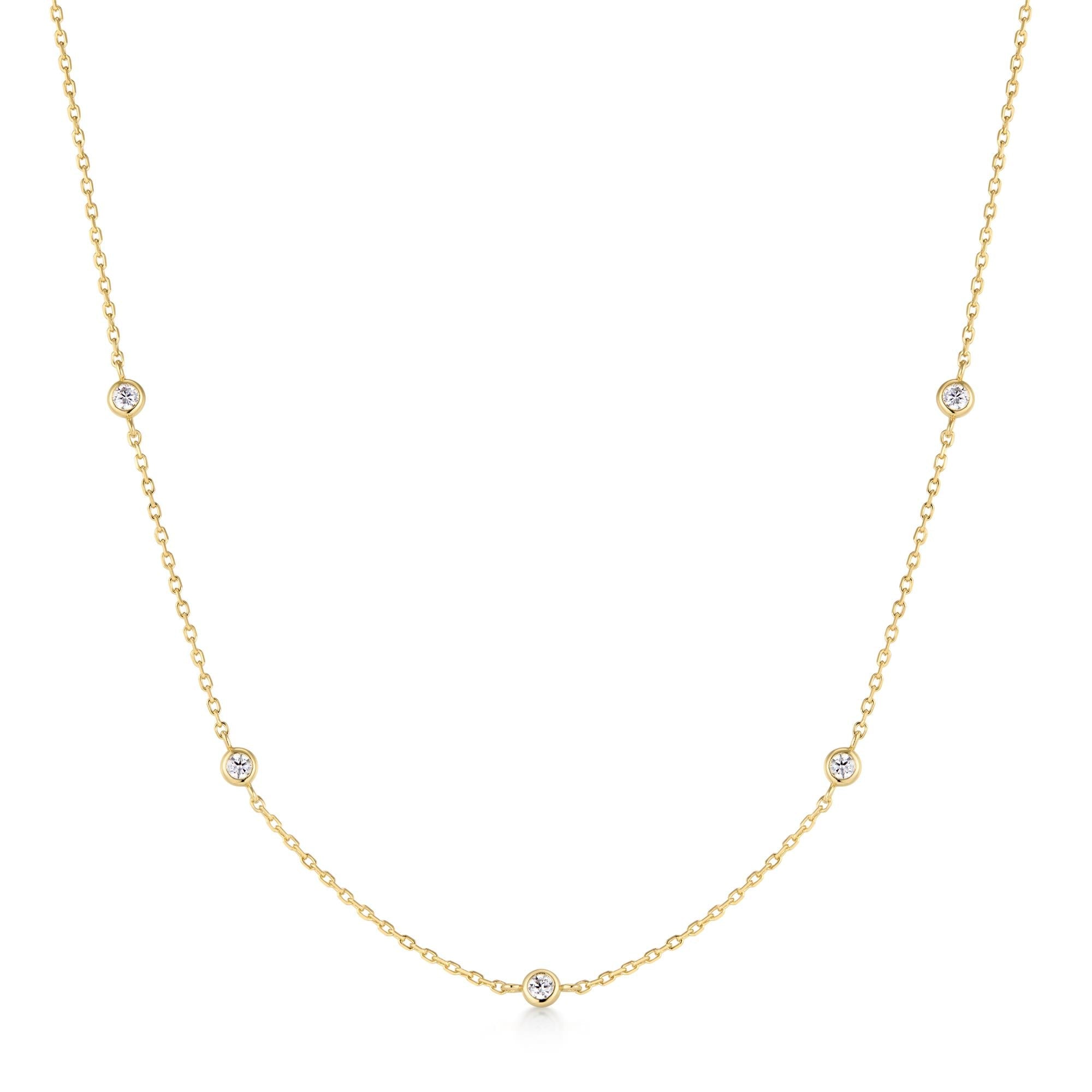 Ania Haie Gold Classic Bezel-Set Station Necklace