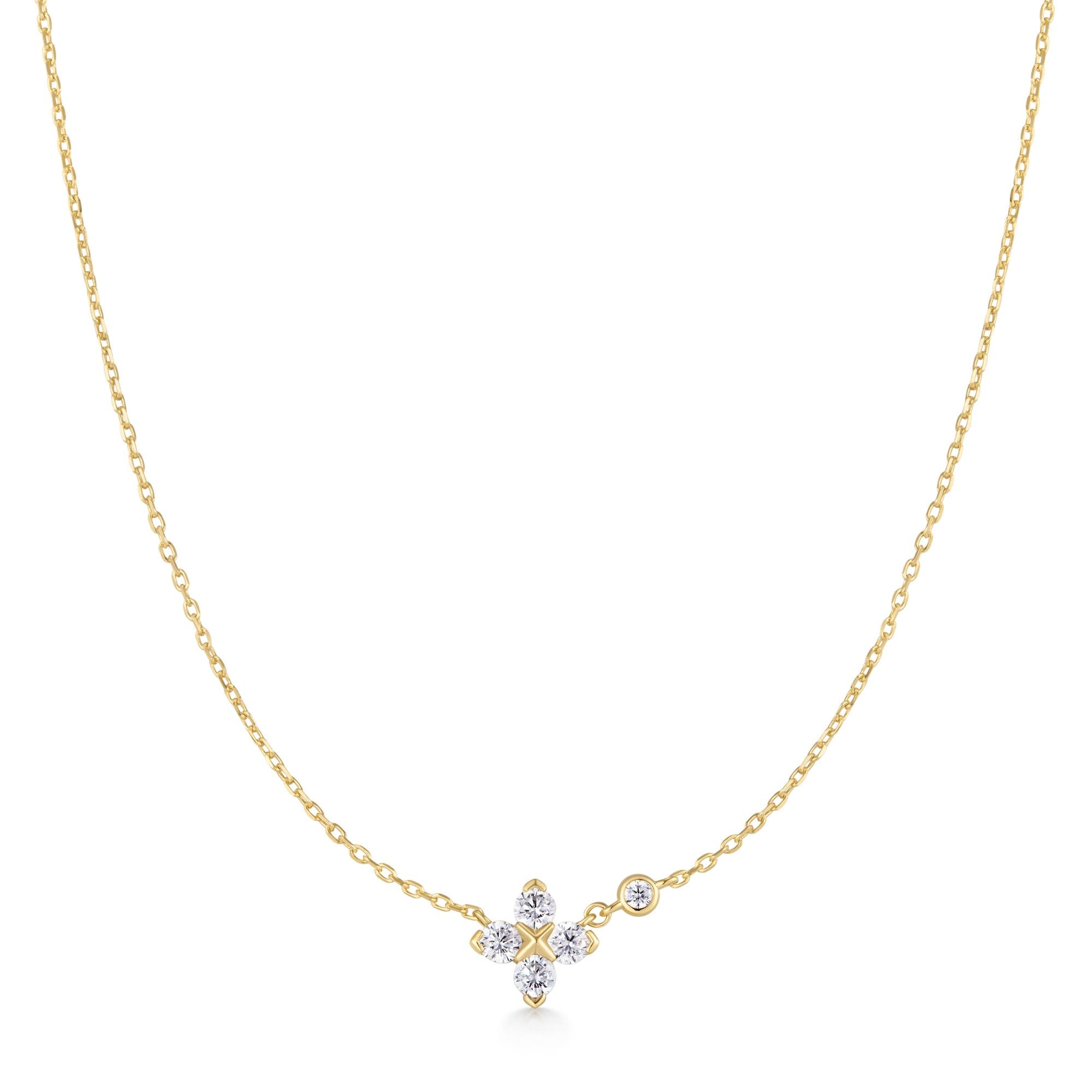 Ania Haie Gold Sparkling Lucky Clover Necklace