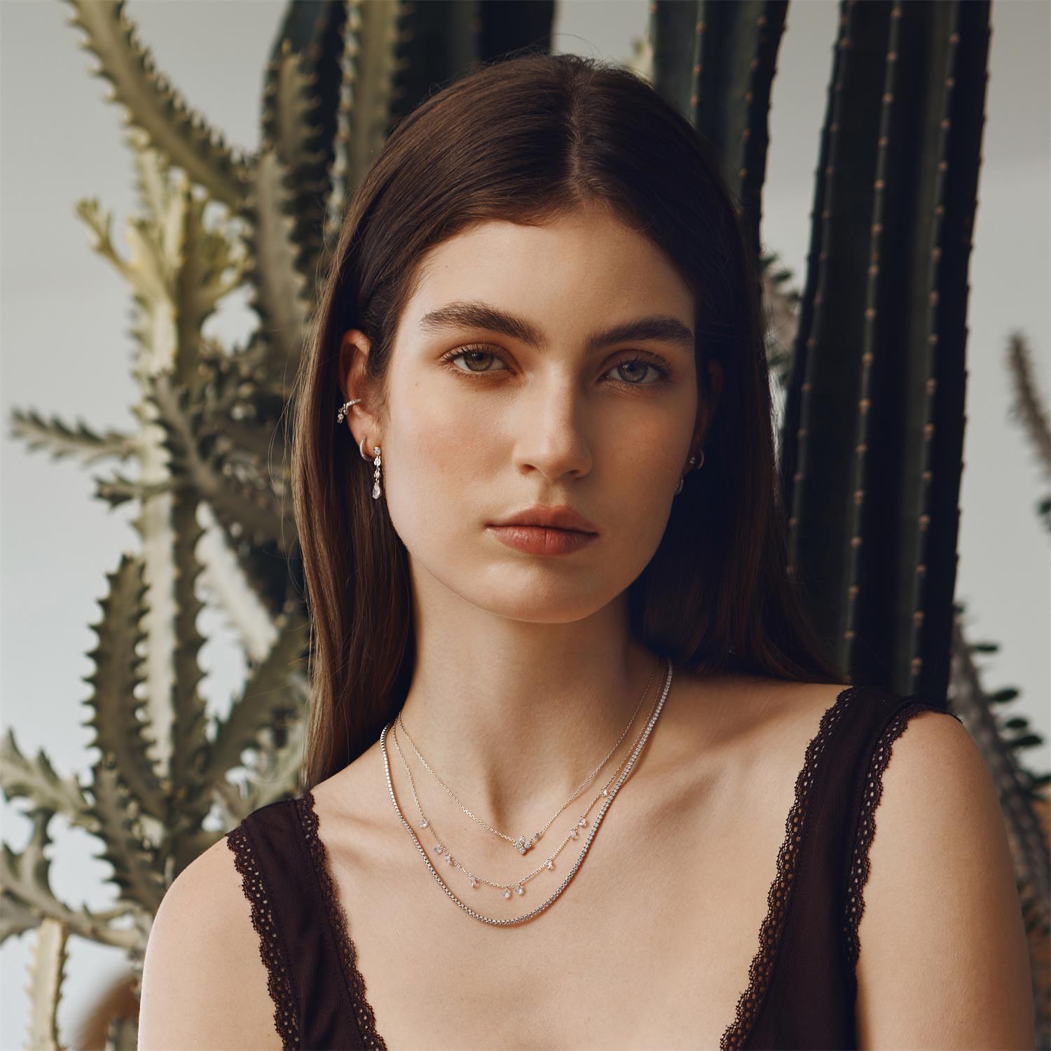 Ania Haie Silver Droplet Station Necklace