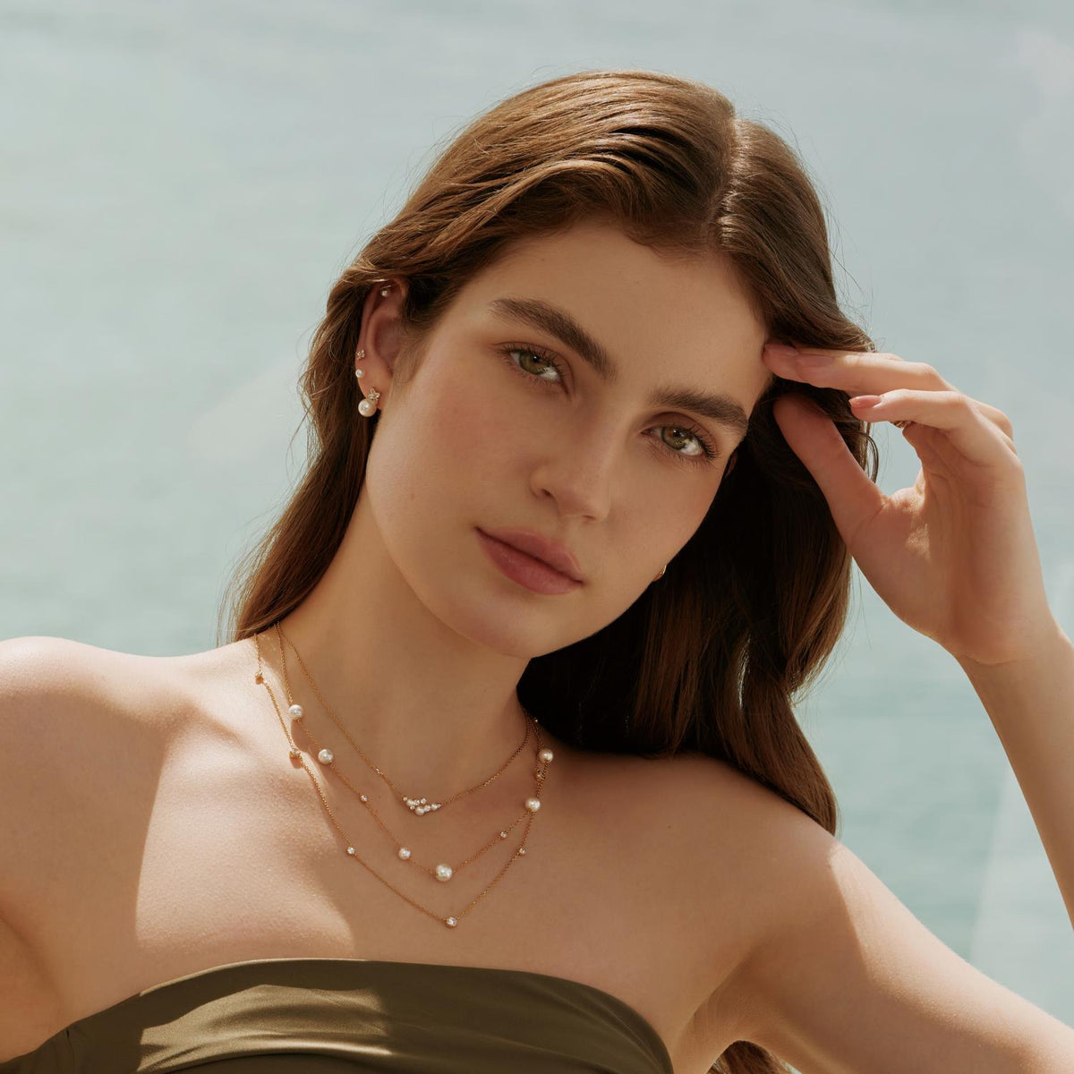 Ania Haie Gold Shell Pearl Cluster Necklace