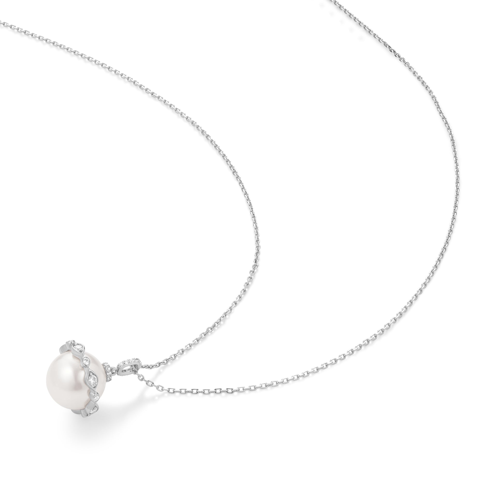 Ania Haie Silver Shell Pearl Halo Evil-Eye Necklace