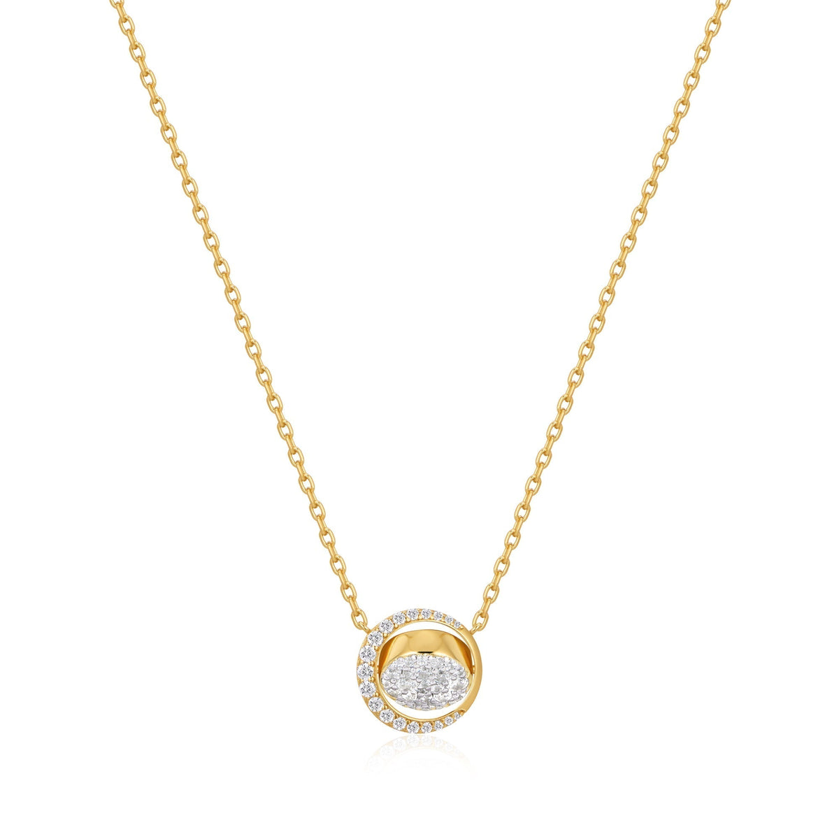 Ania Haie Gold Reversible Pave Moon Evil-Eye Necklace
