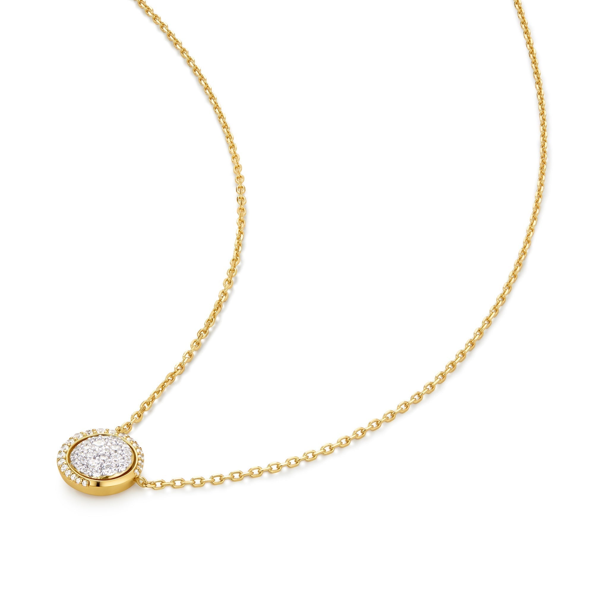 Ania Haie Gold Reversible Pave Moon Evil-Eye Necklace