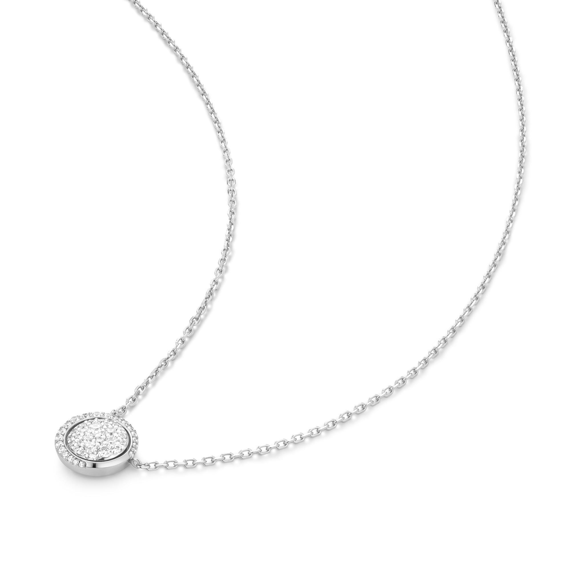 Ania Haie Silver Reversible Pave Moon Evil-Eye Necklace