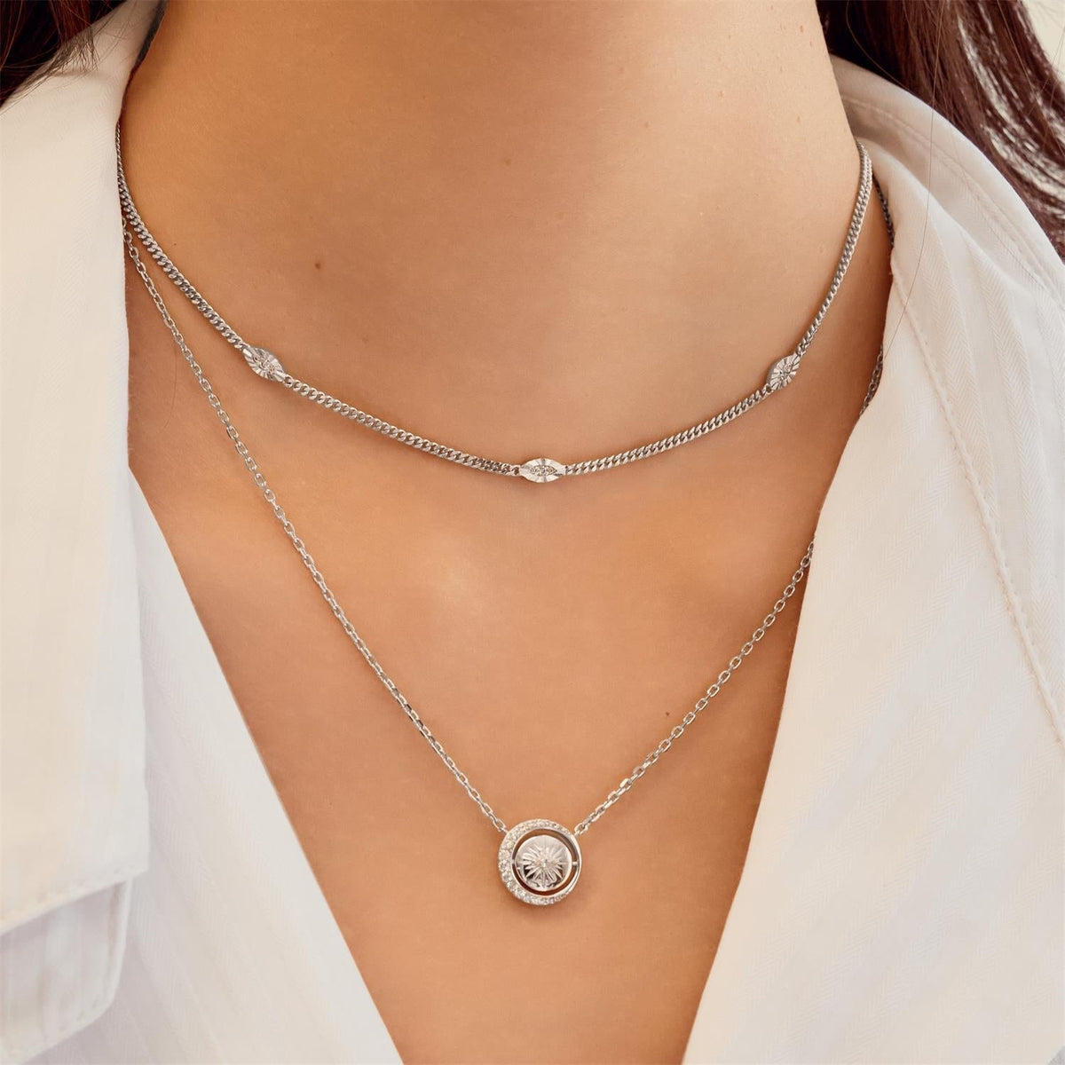 Ania Haie Silver Evil Eye Station Necklace