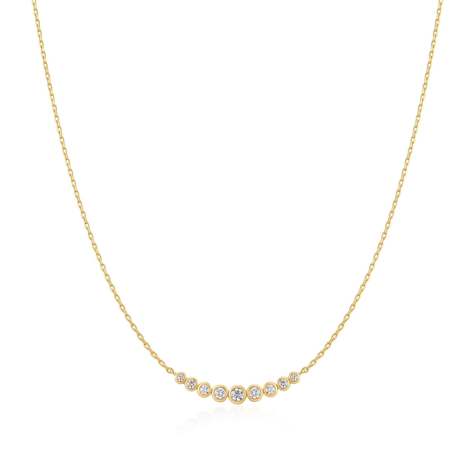 Ania Haie Gold Graduated Bezel-Set Necklace