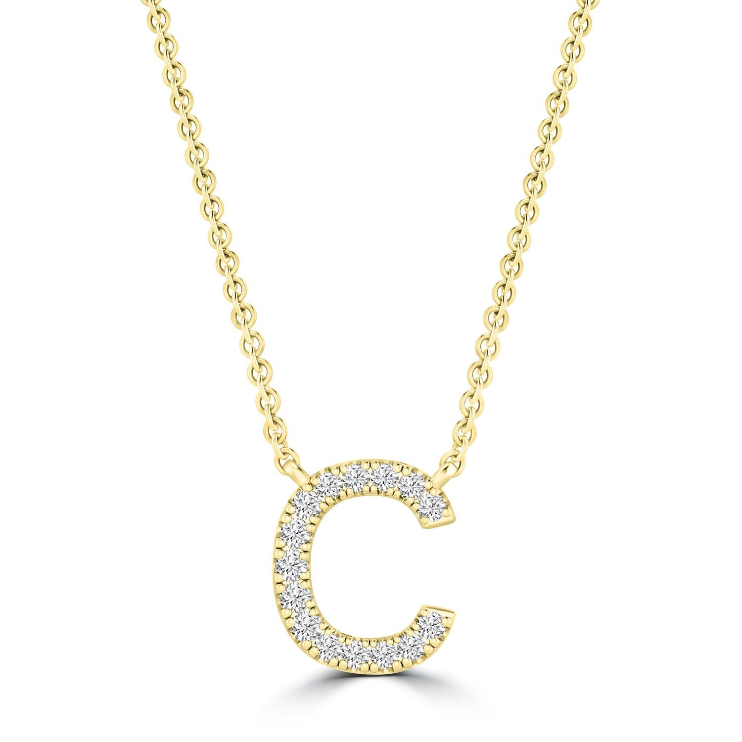 9ct Yellow Gold Diamond Initial 'C' Necklace