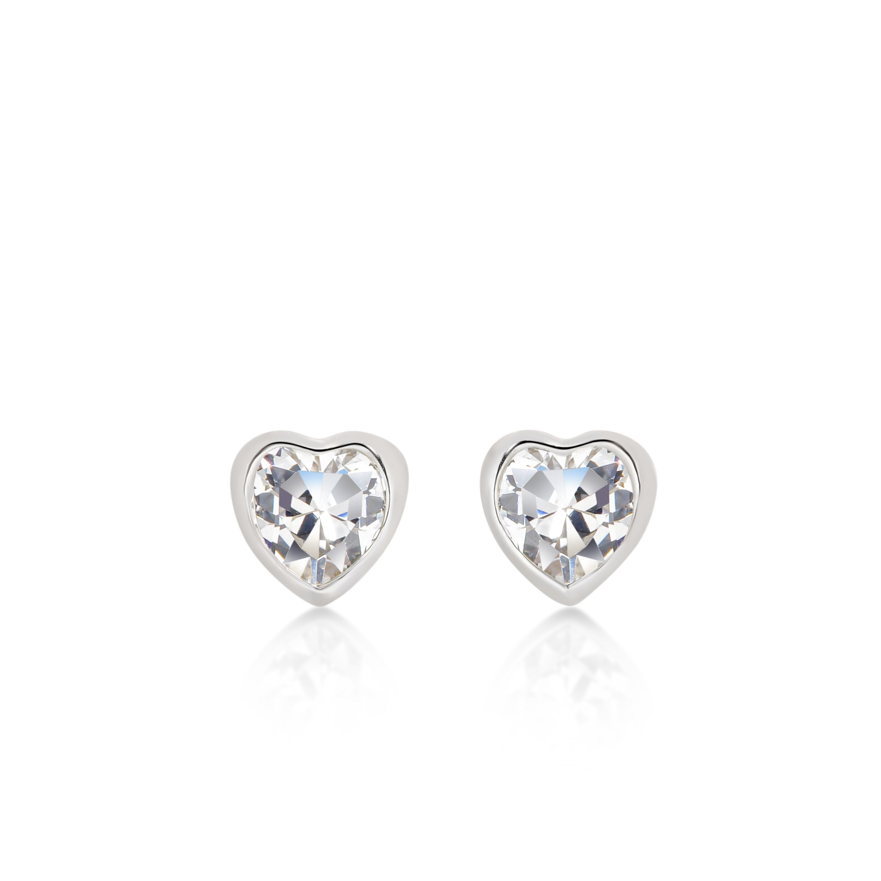 Silver APRIL Birthstone Studs