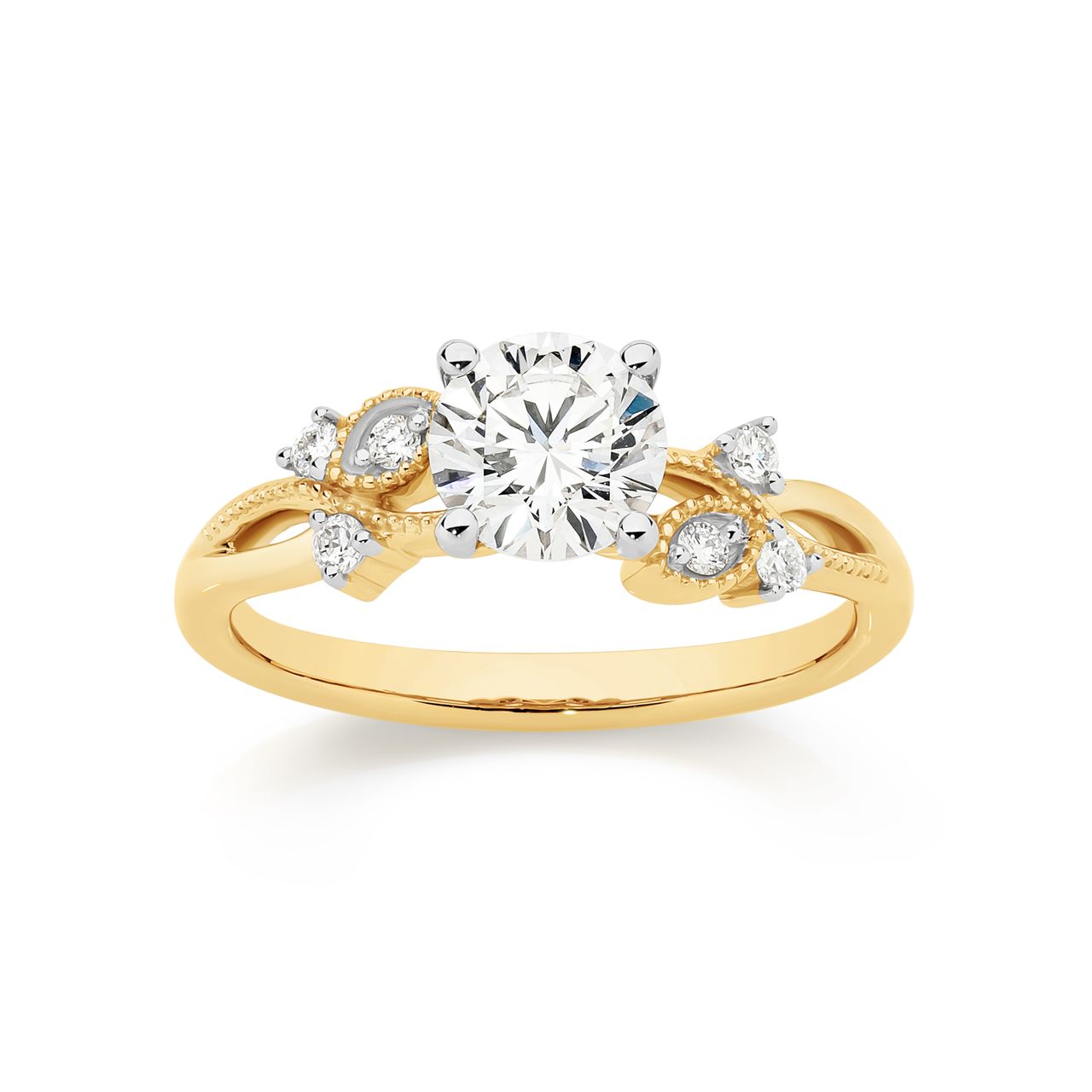 14ct yellow gold 1.10ct lab diamond ring