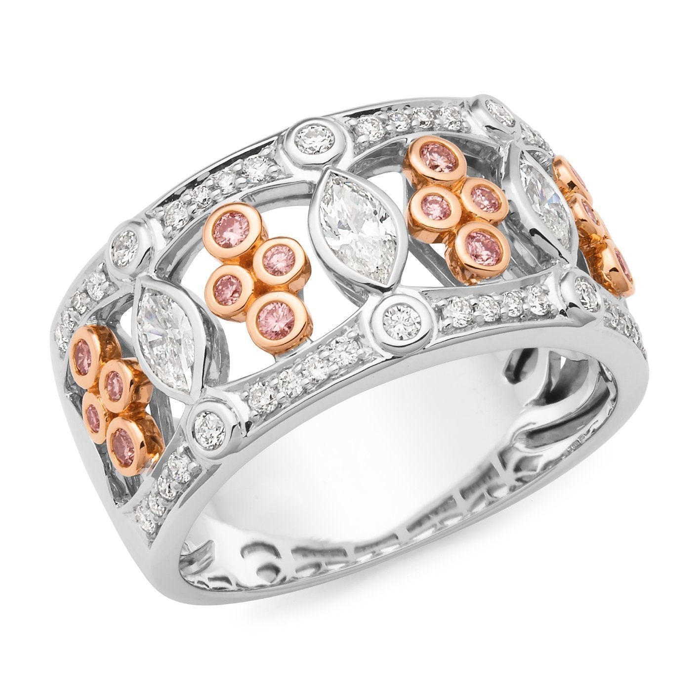 PINK CAVIAR 0.77ct Pink Diamond Ring in 9ct White & Rose Gold