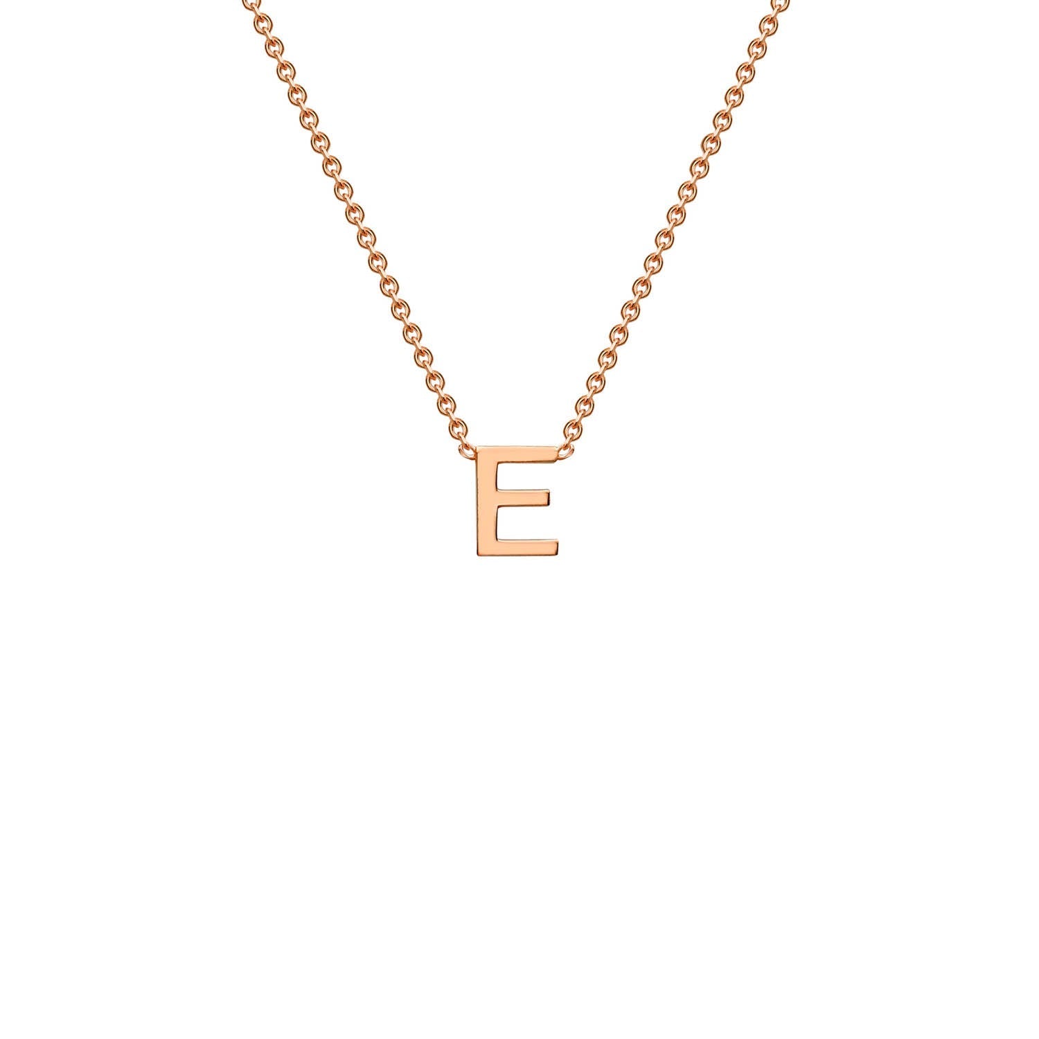 9ct Rose Gold 'E' Initial Adjustable Letter Necklace 38/43cm